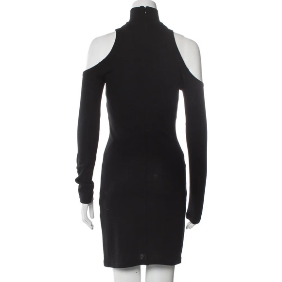Balmain turtleneck long sleeve body con cold-shoulder mini dress - Picture 3 of 7